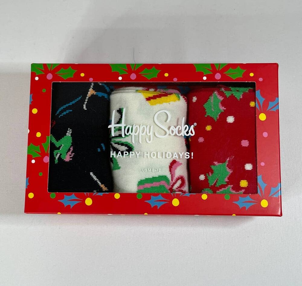 Happy Socks Gift Box 3 Pack Multicolor US M 8 to 12 US W Size 10 to 12 1/2